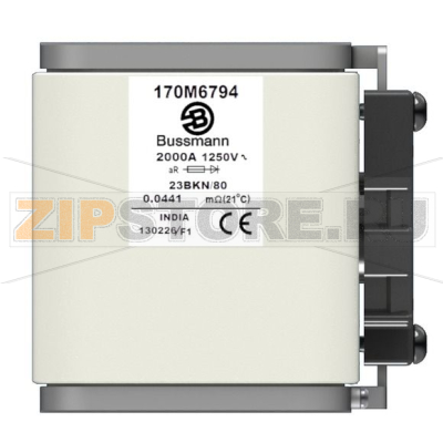 Предохранитель, 1250 A, AC 660 В, 100 кА, 2xsize 3, 74x167x52 мм, aR, IEC Eaton FUSE 1250A 66 