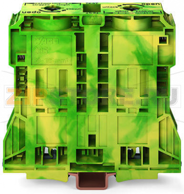POWER CAGE CLAMP 2-проводные клеммы с заземлением; 120 мм; подходят для исполнений Ex e II; боковые маркировочные разъемы; только на рейке DIN 35 x 15; POWER CAGE CLAMP; 120,00 mm; зеленые-желто Wago 285-1187/999-950 