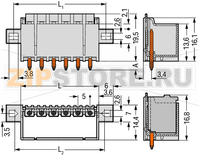 Вилка под пайку THR; 1.4 mm O solder pin; прямые; зажимное кольцо; Шаг контактов 5 мм; 5-пол.; светло-серые Wago 2092-1405/205-000 Сборка розеток без потери полюсов позволяет разделение различных функций в одной вилкеКодировочные штифты, установленные в вилку, предотвращают неправильную стыковку, что позволяет последующее кодирование в сквозных соединенияхКорпус вилки полностью закрывает розетку, что обеспечивает виброустойчивость до 20 g...