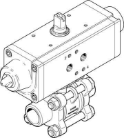 Кран шаровой с приводом Festo VZBA-3/8"-WW-63-T-22-F0304-V4V4T-PS15-R-90-4-C