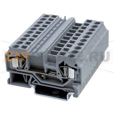 Клемма проходная, пружинная, серая CHIKU RST 4 