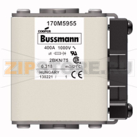 Предохранитель, 400 A, AC 1000 В, 150 кА, size 2, 59x77x75 мм, aR, IEC UL Eaton FUSE 400A 1000
