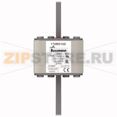 Предохранитель, 1250 A, AC 600 В, 200 кА, 2, 61x61x108 мм, aR, DIN, IEC Eaton FUSE 1250A 600V 2 