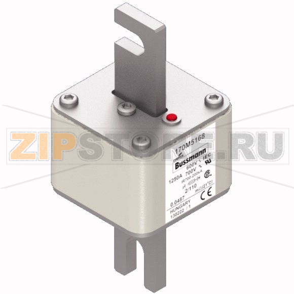 Предохранитель, 1250 A, AC 600 В, 200 кА, 2, 61x61x108 мм, aR, DIN, IEC Eaton FUSE 1250A 600V 2 
