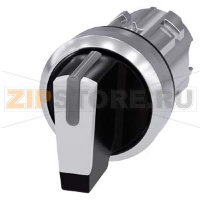 АКТУАТОР ПОВОРОТНОГО ПЕРЕКЛЮЧАТЕЛЯ С ВОЗМОЖНОСТЬЮ ПОДСВЕТКИ, 22MM, КРУГЛ., ГЛЯНЦЕВЫЙ МЕТАЛЛ, КОРОТКАЯ ЧЁРНАЯ РУКОЯТКА С БЕЛОЙ ВСТАВКОЙ, 3 КОММУТАЦИОННЫХ ПОЛОЖЕНИЯ: I-O-II, С ФИКСАЦИЕЙ, УГОЛ ПОВОРОТА РУКОЯТКИ 2X45 ГРАД.: 10:30Ч./12Ч./13:30Ч. Siemens 3SU105