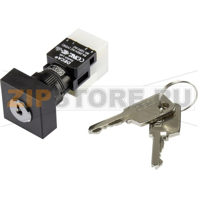Переключатель ключевой 250 В/AC, 5 А, 1 x выкл/вкл, 1x90°, 1 шт DECA ADA16K6-AA0-DC 