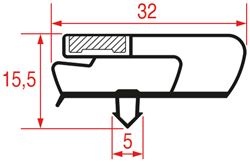 GUARNIZIONE AD INCASTRO 385x158 mm 