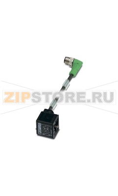 Кабель для датчика / исполнительного элемента Phoenix Contact SAC-3P-M12MR/ 1,5-170/A-1L-S 3-полюсн., PUR без галогенов, черный RAL 9005, Штекеры угловой M12, А-кодирование, к Штекер типа А для электромагнитного клапана, с помощью 1 светодиод, подключение с помощью Диод Зенера, Длина кабеля: 1,5 м.Минимальный заказ: 50 шт.Упаковка: 5 шт.