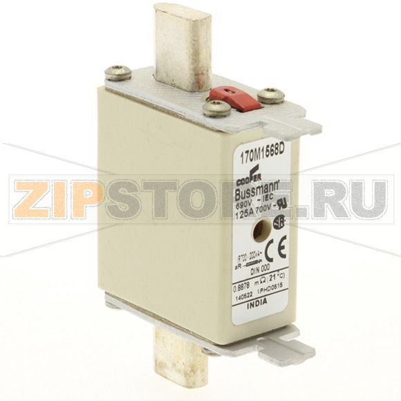 Предохранитель, 125 A, AC 690 В, 200 кА, DIN 000, aR, DIN, IEC Eaton FUSE 125A 690V aR DIN 000 HSDN 