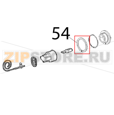 Guarnizione portalampada DE=53.2 Unox XFT 110 Guarnizione portalampada DE=53.2 Unox XFT 110Запчасть на деталировке под номером: 54