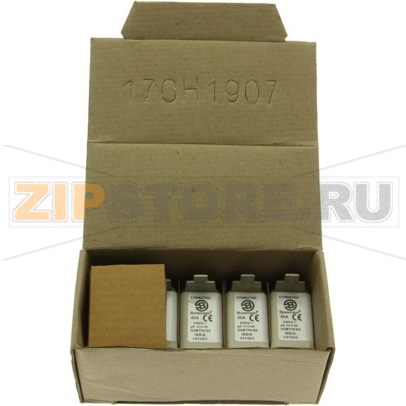 Предохранитель, 40 A, AC 690 В, 200 кА, size 00, 30x62x64 мм, aR, IEC Eaton FUSE 40A 690V 00BTN 
