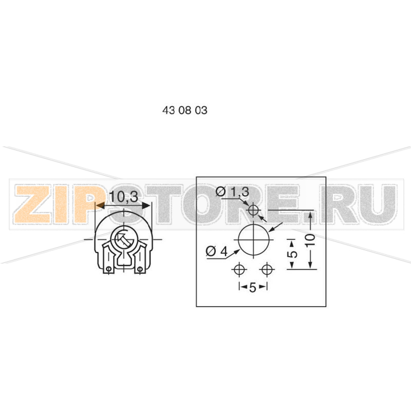 Резистор линейный 0.15 Вт, подстроечный, 100 кОм, 220°-240°, 1 шт Piher PT10LV10-104A2020-PM-S 