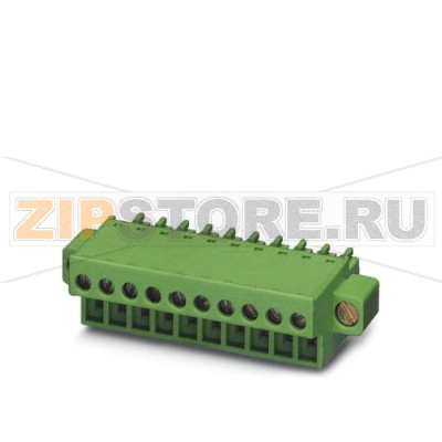 Вилочная часть Phoenix Contact FRONT-MC 1,5/12-STF-3,81 Номинальный ток: 8 А, Расчетное напряжение (III/2): 160 В, Полюсов: 12, Размер шага: 3,81 мм, Технология подключения: Винтовые зажимы, Цвет: зеленый, Поверхность контакта: олово.Минимальный заказ: 50 шт.Упаковка: 50 шт.