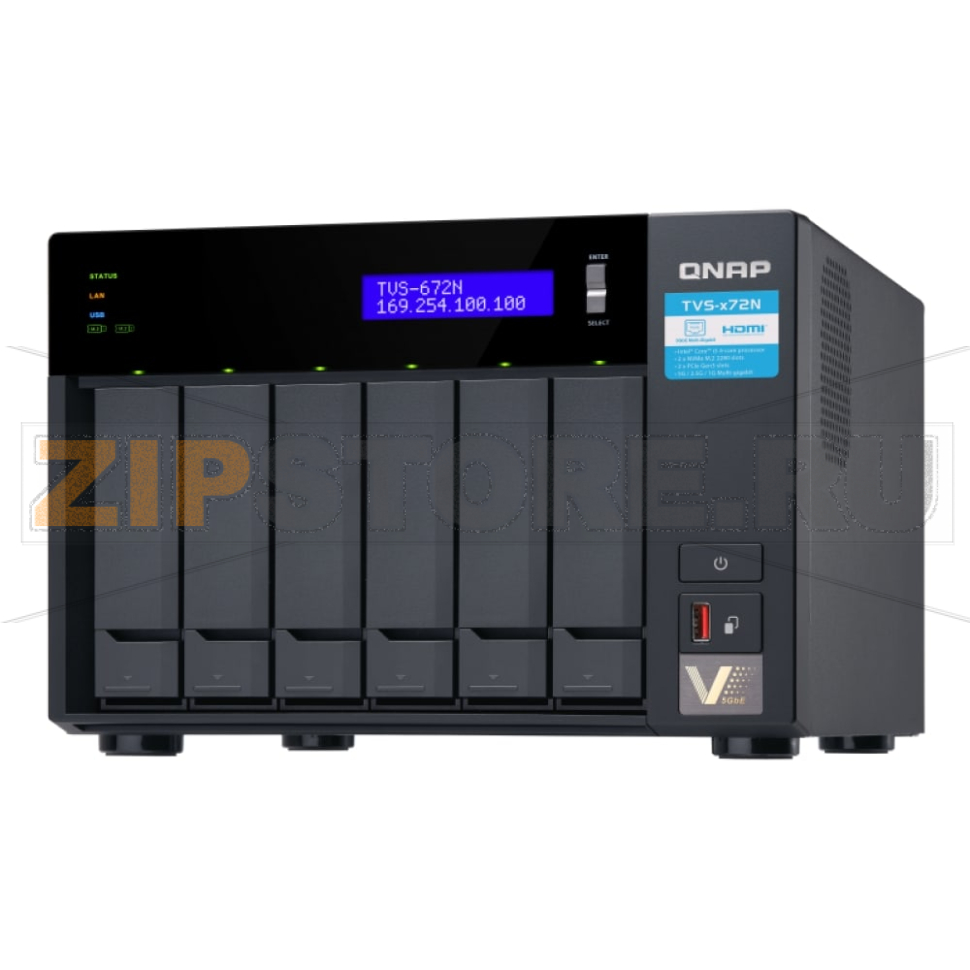 Накопитель сетевой QNAP TVS-672N 