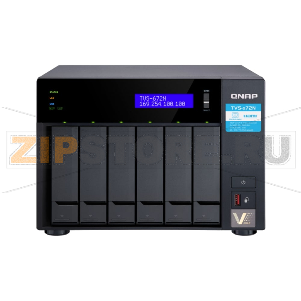 Накопитель сетевой QNAP TVS-672N 
