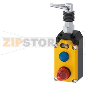 предохранительный тросовый выключатель металлический корпус, 2 x M20 x 1,5; с желтой крышкой, с фиксацией согласно EN ISO 13850 кнопочное разблокирование, со светодиодной лампой 24 В DC, цвет: красный, длина тросика до 20 м Siemens 3SE7150-1BH04 