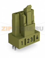 Розетка для печатных плат; прямые; 4-пол.; Код. B; светло-зеленые Wago 890-864