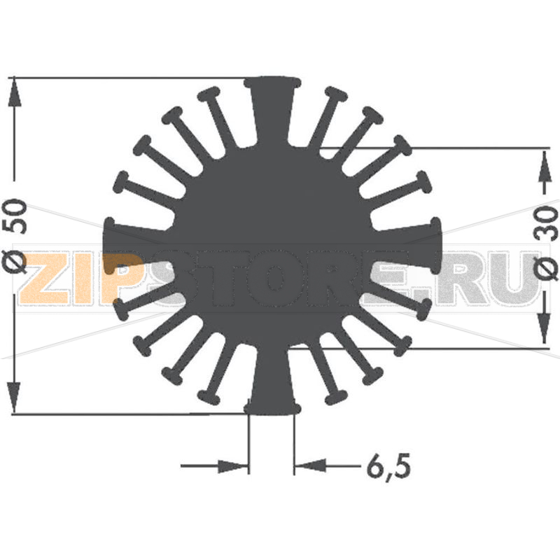 Радиатор для светодиодов, алюминиевый, 2.5 К/Вт, 50x15 мм Fischer Elektronik SK 602 15 SA 