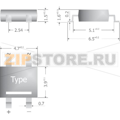 Мост диодный 0.8 А, 600 В, однофазный, корпус: TO-269А Diotec S250-SLIM 