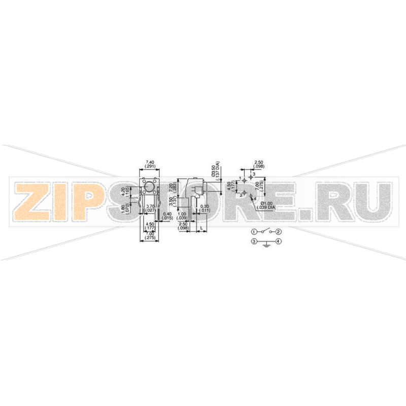 Кнопка 12 В/DC, 0.05 А, 1 x выкл/вкл, без фиксации, 1 шт APEM PHAP3305B 