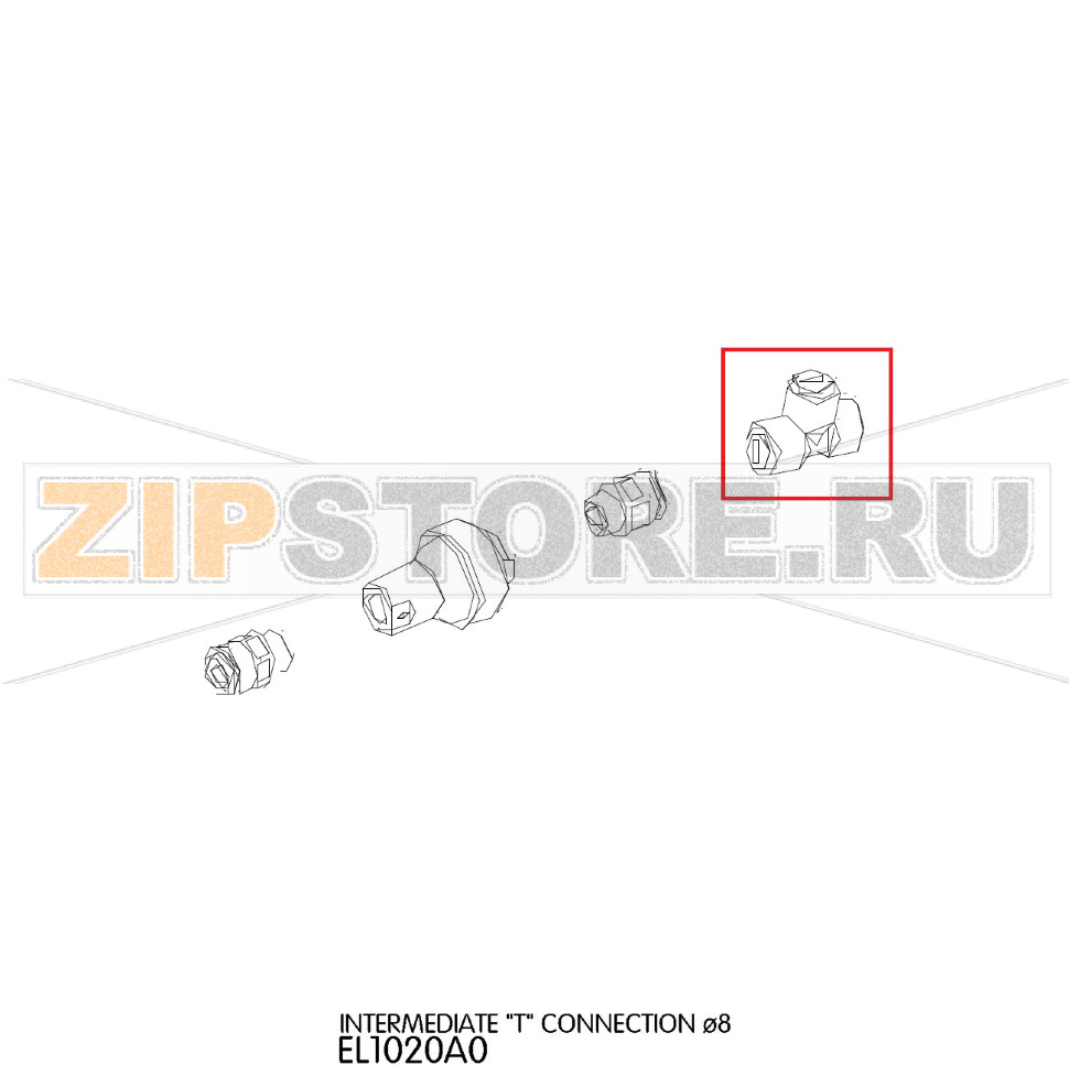 Соединитель Т-образный (тройник) ø=8мм Unox XVC 105 Соединитель Т-образный (тройник) ø=8мм Unox XVC 105Запчасть на деталировке под номером: 83Название запчасти на английском языке: Intermediate "T" connection ø8 Unox XVC 105