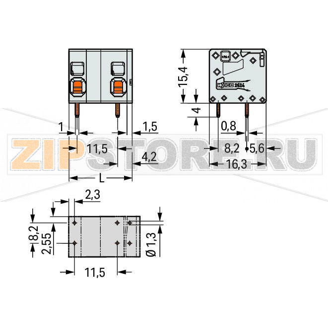 Клемма на печатную плату; 4 mm; Шаг контактов 11,5 мм; 6-пол.; Push-in CAGE CLAMP®; 4,00 mm; серые Wago 2624-1506 Клеммные?колодки?с?зажимами?Push-in CAGE CLAMP®,?приводимыми?в?действие?при?помощи?нажимных?кнопокЗажим одножильных проводников и тонкожильных проводников с наконечниками путем вставкиНажимные кнопки, открывающие зажим с минимальными усилиями, для простого подключения / извлечения тонкопроволочных проводниковУдобный монтаж без использования инструментовИсполнения с тестовыми разъемами и разделителями и без нихДоступны исполнения с индивидуальным внутренним объединением (заводская сборка), например, объединение с заземляющим проводом...