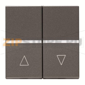 Механизм выключателя жалюзи кнопочный, без фиксации, двухмодульный, антрацитовый ABB 2CLA224400N1801 