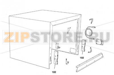 Петля защелки Unox XFT 135 Оригинальное название запчасти: CR1000A - HINGE LATCH L.M. Unox XFT 135 На деталировке запчасть Unox XFT 135 под номером: 102
