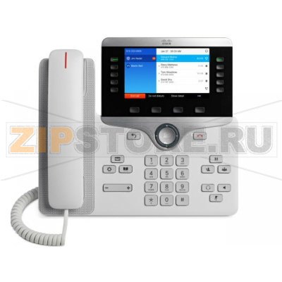 IP-телефон 48 В/DC, 2xGE (PoE), 5 линий, SIP, 800х480 пкс, RJ-9 Cisco CP-8841-W-K9 