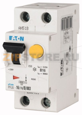Выключатель автоматический дифференциальный 32/0,03А (AC), 1+N полюсов Eaton PFL6-32/1N/B/003 