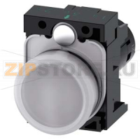 СВЕТОВОЙ ИНДИКАТОР КОМПАКТНЫЙ, 22MM, КРУГЛ., ПЛАСТИК, РАССЕИВАТЕЛЬ БЕЛЫЙ МАТОВЫЙ, С ДЕРЖАТЕЛЕМ, НОМ. НАПРЯЖЕНИЕ 230В АС, ВИНТОВЫЕ КЛЕММЫ, С ГРАВИРОВКОЙ ЛАЗЕРОМ, НИЖНИЙ РЕГИСТР Siemens 3SU1201-6AF60-1AA0-Z&nbsp;Y12