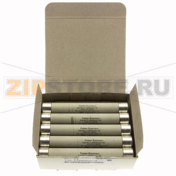 Предохранитель VT, 3 A, AC 5.5 kV, 50 кА, 142x20.6 мм, тип E, 3E Eaton 5.5KV 3AMP USA RATED FUSE 