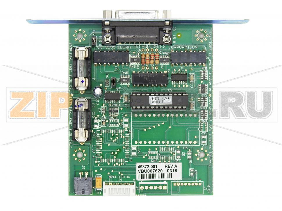 Интерфейс аппликатора 5V Zebra 110Xi4 Интерфейс аппликатора 5V Zebra 110Xi4Запчасть на сборочном чертеже под номером: 3Количество запчастей в комплекте: 1Название запчасти Zebra на английском языке: Applicator Interface 5V