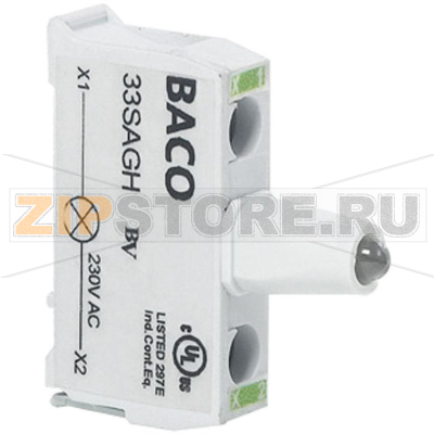 Элемент светодиодный, зеленый, 130 В, 1 шт Baco BA33SAGM 