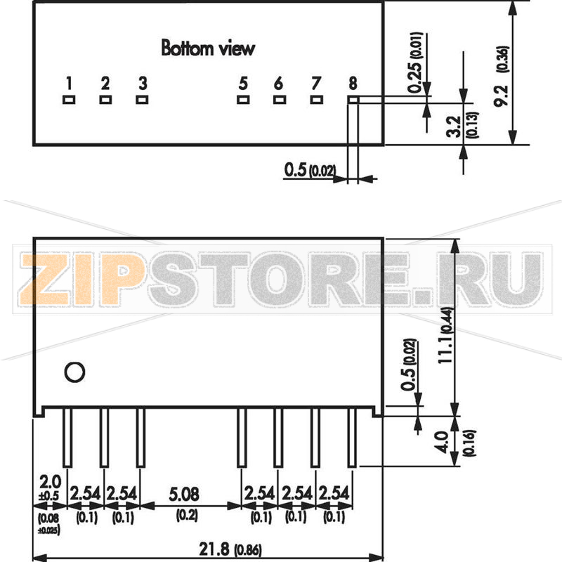 Преобразователь DC/DC, печатный монтаж, 24 V/DC, 12 V/DC, 167 mA, 2 W Traco Power TMR 2412 