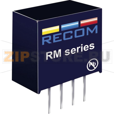 Преобразователь DC/DC, печатный монтаж, 5 В/DC, 3.3 В/DC, 76 mA, 0.25 Вт Recom RM-053.3S 