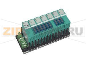 Интерфейс FOUNDATION Fieldbus Modular I/O FF MIO Pepperl+Fuchs SupplyConnectionbackplane LB9035ARated voltage24 V DCPower consumptionmax. 39 W , available output power for Zone 2 applications 5 W (5V), 20 W (12V), else 5 W (5V), 35 W (12V)Auxiliary energy24 V DC Trunk load 10 mA according to FF standard.Fieldbus interfaceFOUNDATION FieldbusConnectionplug-in screw connector on the backplaneBaud rate31.25 kBit/s , MBPProtocolH1 to IEC 1158-2Station connectiondirectly at the trunk or via spur protectorNumber of stations per bus line1 or 2, depending on the required response timesNumber of channels per stationmax. 20  analog, max. 40  digitalBus lengthmax. 1900 m (must not be exceeded by the sum of all trunk and spur lines)Spur lengthmax. 120 m (depending on the number of field devices. Modular I/O station = 1 field device)Addressingvia PCS (software)Indicators/settingsLED indicatorCom unit LB8110*:LED green (power supply): on = operating, fast flash = cold startLED red (collective alarm): on = internal fault, flashing = no fieldbusLED yellow (operating mode): flashing = active Power supply LB9006C:LED green (power supply): off in case of loss of 24&nbspV or 12&nbspV or 5&nbspV I/O modules (refer to the table with compatible modules for order codes):Power LED green: supplyDiagnostic LED red: module fault, red flashing: communication errorStatus LED red: line faultStatus LED yellow: signal (Live Zero status)Directive conformityElectromagnetic compatibilityDirective 2004/108/ECEN 61326-1ConformityDegree of protectionIEC 60529Ambient conditionsAmbient temperature-20 ... 60 °C (-4 ... 140 °F)Mechanical specificationsDegree of protectionIP20Dimensions275 x 127 mm (10.8 x 5 inch)Data for application in connection with hazardous areasStatement of conformityPF 08 CERT 1234 XGroup, category, type of protection, temperature class II 3 G Ex nA IIC T4Directive conformityDirective 94/9/ECEN 60079-0 , EN 60079-15