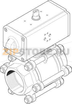 Кран шаровой с приводом Festo VZBA-4&quot;-GG-63-T-22-F10-V4V4T-PP240-R-90-С 