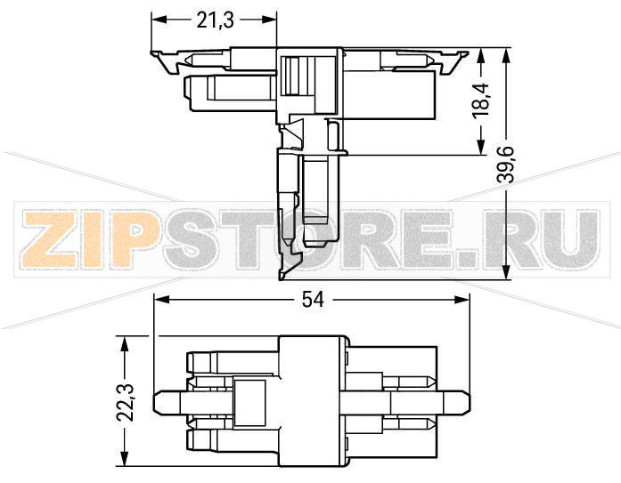 T-distribution connector; 4-pole; Cod. A; 1 input; 2 outputs; 3 locking levers; for flying leads; white Wago 890-677 Protected against mismating and maintenance-freeLow profile with 4.4 mm pole spacing...