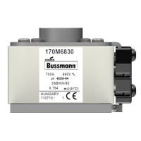 Предохранитель, 700 A, AC 690 В, 200 кА, size 3, 70x104x59 мм, aR, IEC Eaton FUSE 700A 690V 3SB
