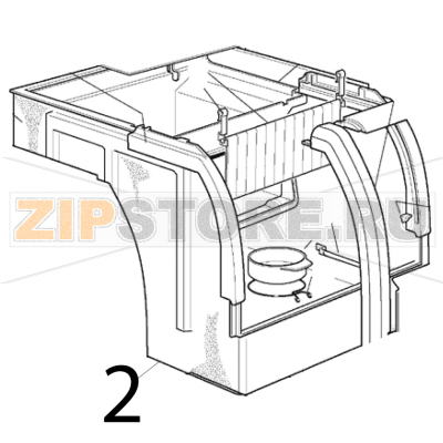 Storage bin assy Scotsman AC 86 Storage bin assy Scotsman AC 86Запчасть на деталировке под номером: 2