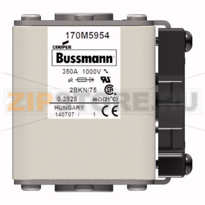 Предохранитель, 350 A, AC 1000 В, 150 кА, size 2, 59x77x75 мм, aR, IEC UL Eaton FUSE 350A 1000 