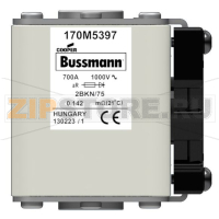 Предохранитель, 700 A, AC 1000 В, 100 кА, size 2, 61x75x77 мм, aR, IEC UL Eaton FUSE 700A 1000