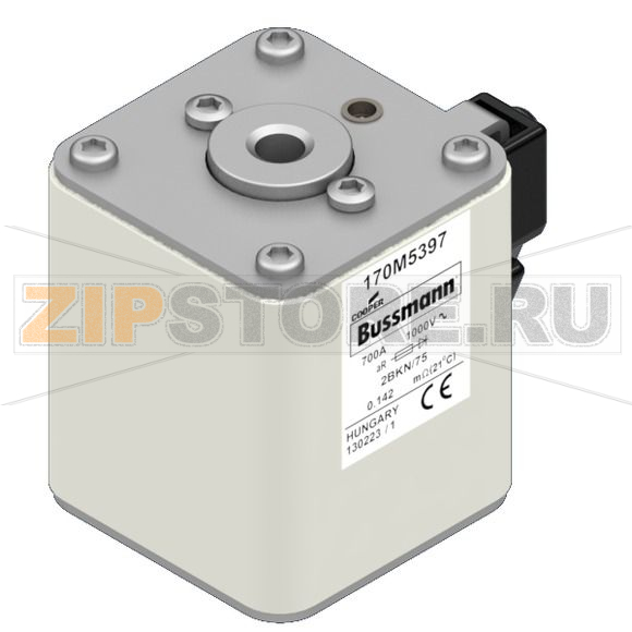 Предохранитель, 700 A, AC 1000 В, 100 кА, size 2, 61x75x77 мм, aR, IEC UL Eaton FUSE 700A 1000 
