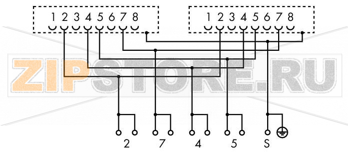 Интерфейсный модуль; 2xRJ-45; Клеммы для печатных плат, двухрядные; в монтажном держателе; с экранированным соединением Wago 289-966 