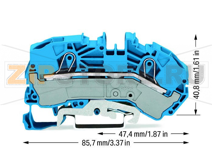 Клеммы резервного питания; 16 мм?; 12 мм; Push-in CAGE CLAMP®; 16,00 mm?; синие Wago 2016-7614 