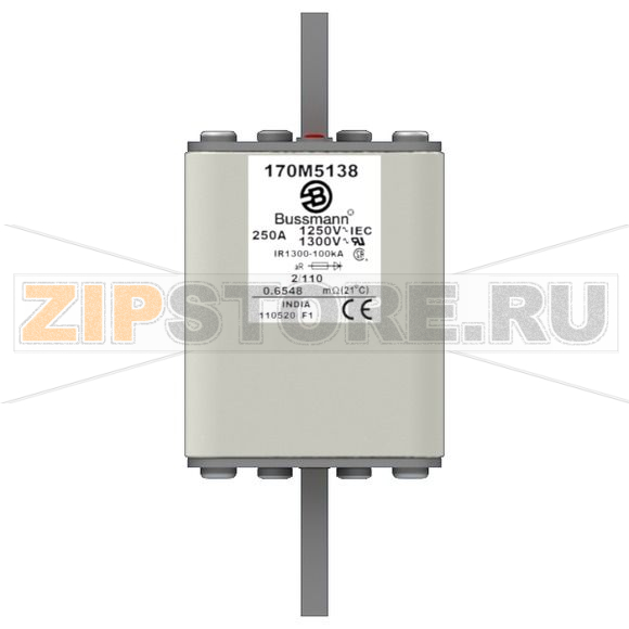 Предохранитель, 250 A, AC 1250 В, 100 кА, size 2, 61x75x138 мм, aR, DIN, IEC Eaton FUSE 250A 12 