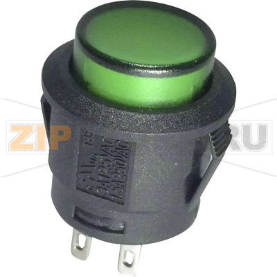 Кнопка 250 В/AC, 6 А, 1 x выкл/вкл, без фиксации, 1 шт TRU Components TC-R13-527AL-02GN 