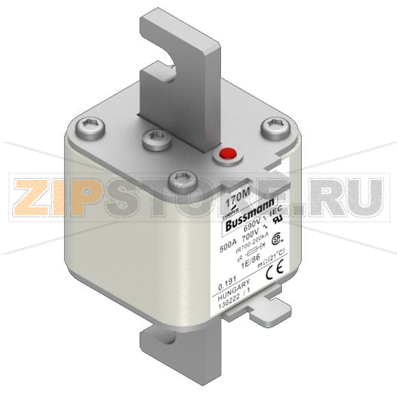 Предохранитель, 500 A, AC 690 В, 200 кА, size 1, 53x69x111 мм, aR, IEC Eaton FUSE 500A 690V 1E/ 