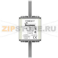 Предохранитель, 315 A, AC 690 В, 200 кА, size 1, 45x45x110 мм, aR, IEC UL Eaton FUSE 315A 690V